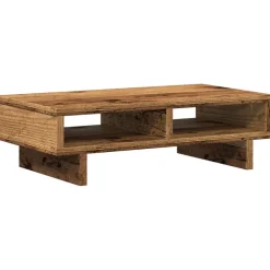 vidaXL Monitorstandaard 50x27x15 cm bewerkt hout oud houtkleurig
