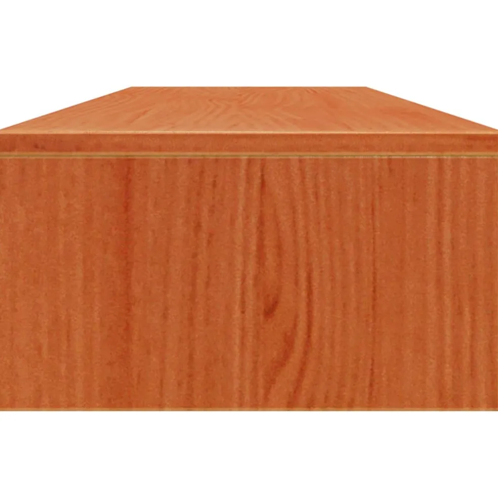 vidaXL Monitorstandaard 100x27x15 cm massief grenenhout wasbruin