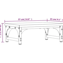 vidaXL Monitorstandaard 37x23x14 cm bewerkt hout gerookt eikenkleurig