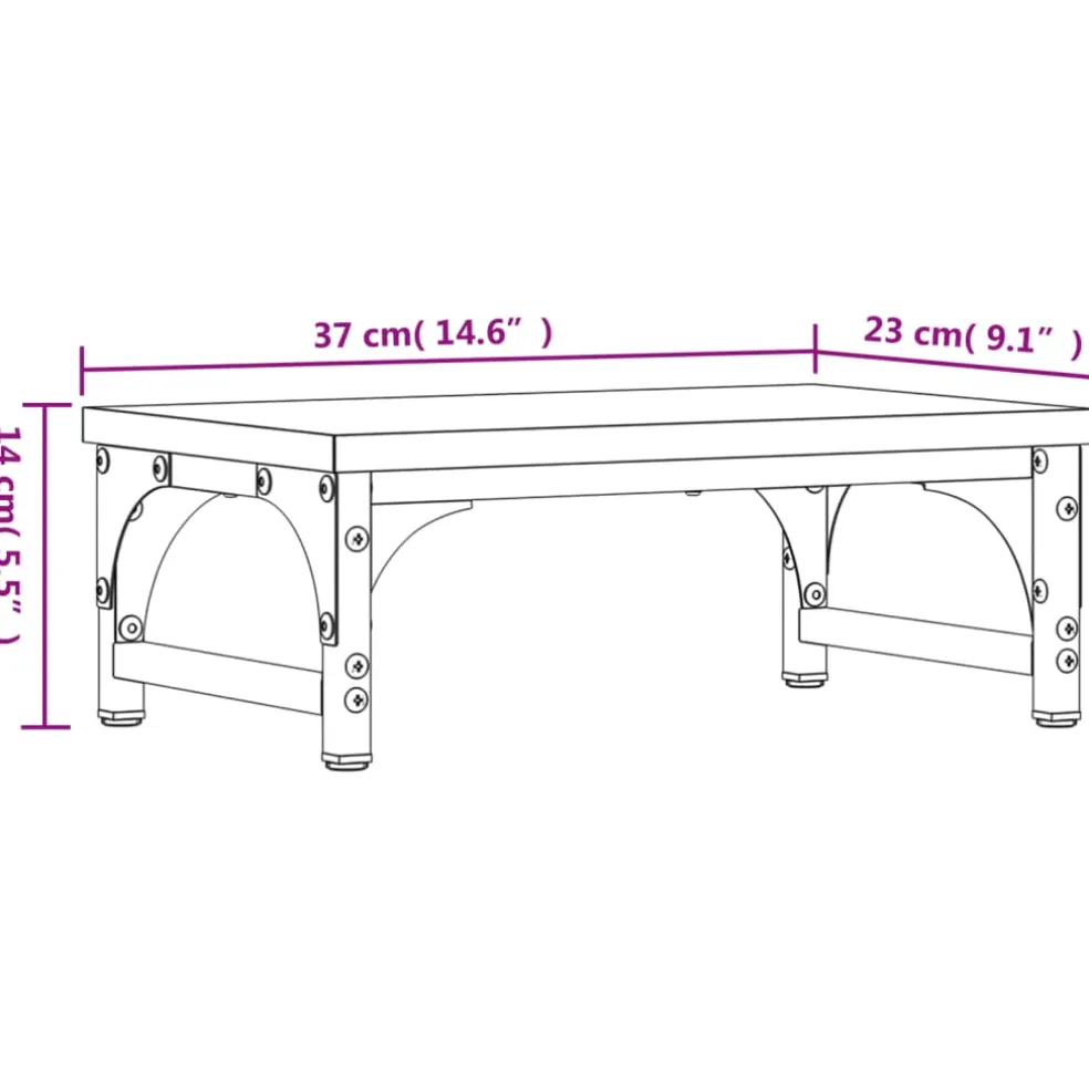 vidaXL Monitorstandaard 37x23x14 cm bewerkt hout gerookt eikenkleurig