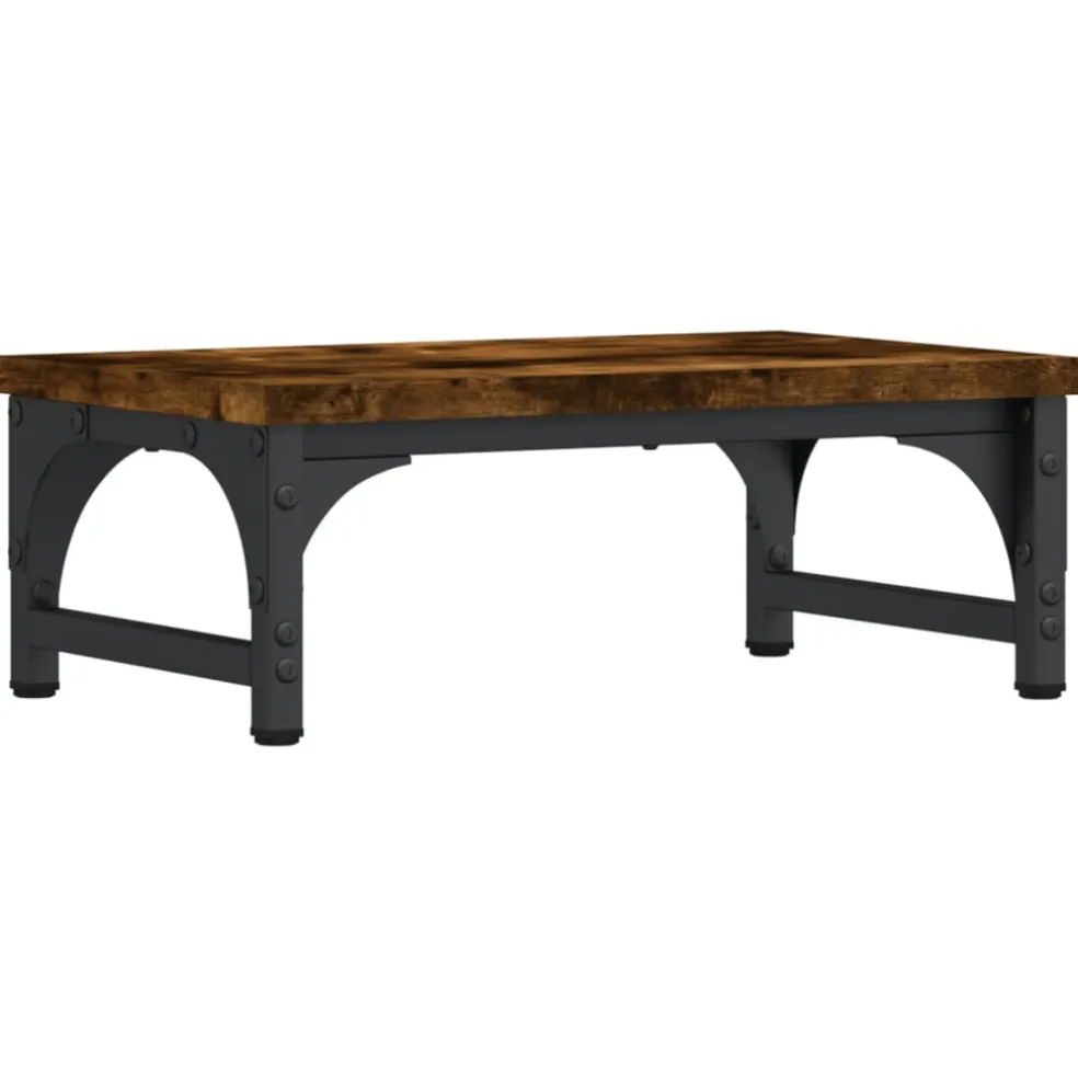 vidaXL Monitorstandaard 37x23x14 cm bewerkt hout gerookt eikenkleurig