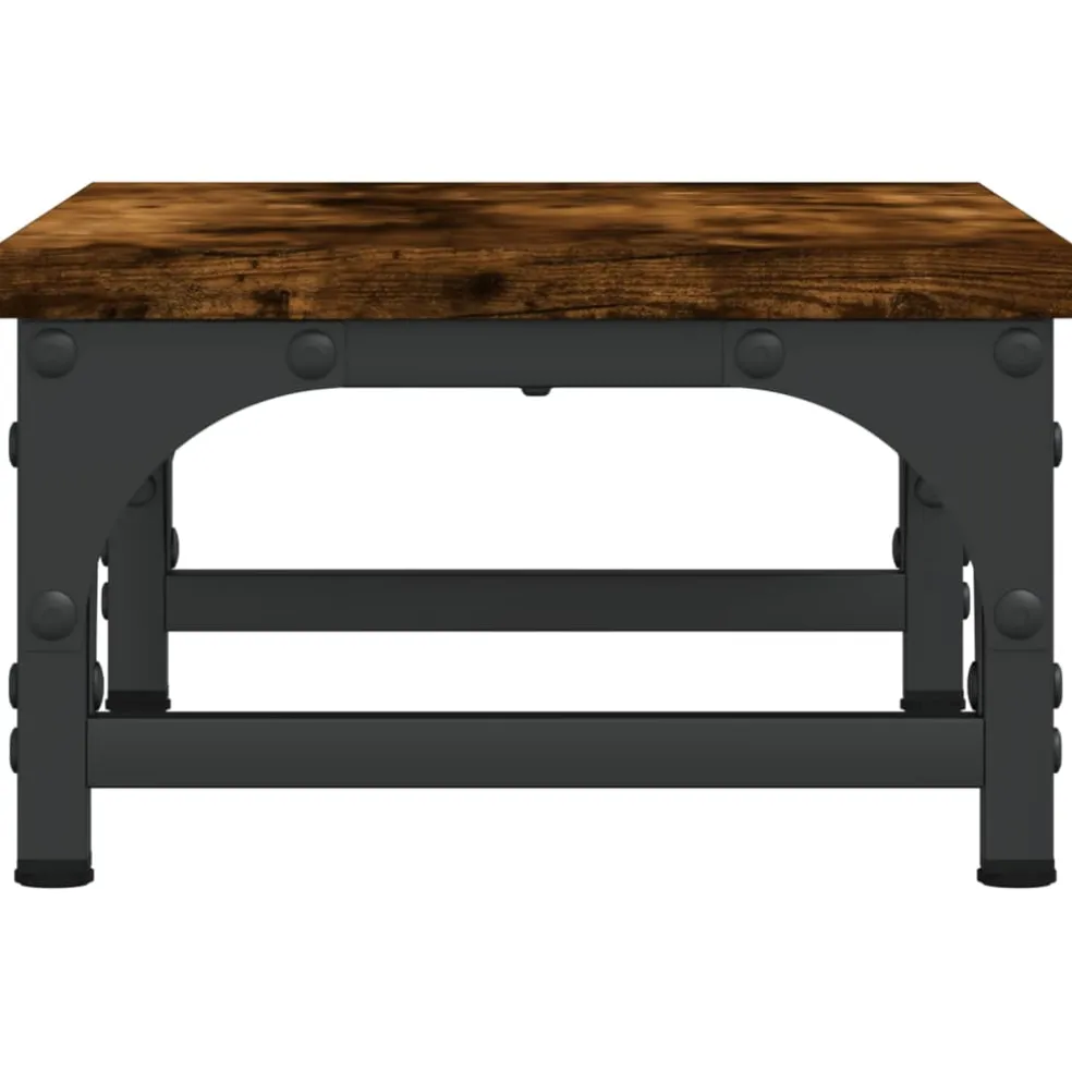 vidaXL Monitorstandaard 37x23x14 cm bewerkt hout gerookt eikenkleurig