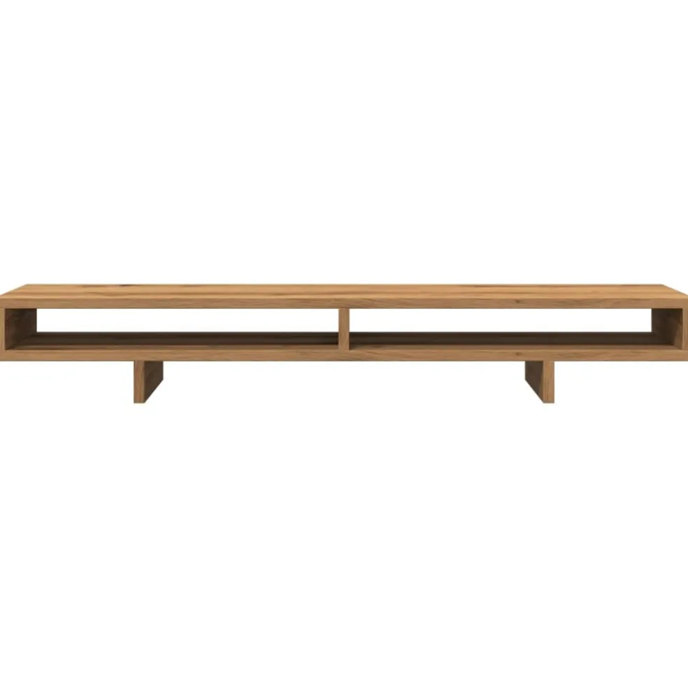vidaXL Monitorstandaard 100x27x15 cm bewerkt hout artisanaal eiken