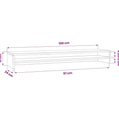 vidaXL Monitorstandaard 100x24x13 cm bewerkt hout wit