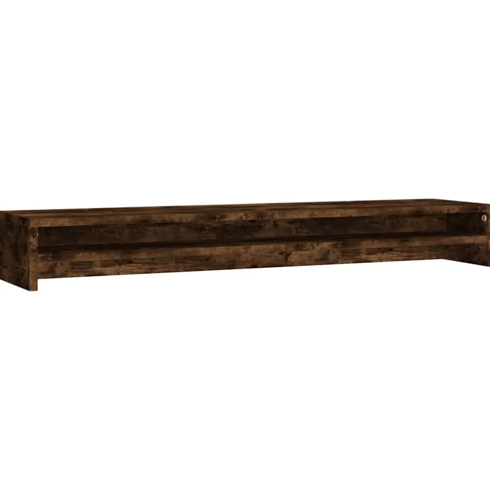 vidaXL Monitorstandaard 100x24x13 cm bewerkt hout gerookt eikenkleurig