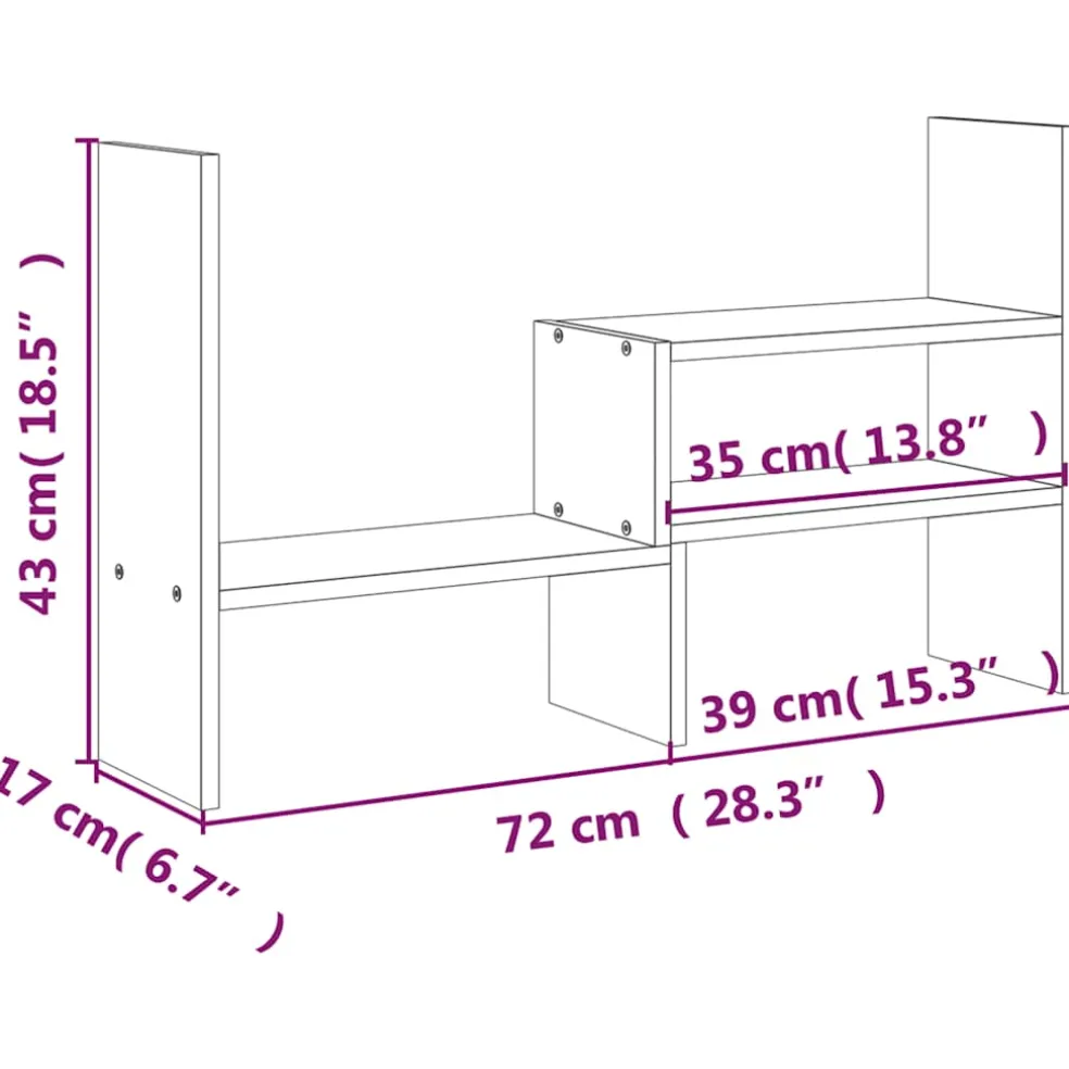 vidaXL Monitorstandaard (39-72)x17x43 cm grenenhout honingbruin