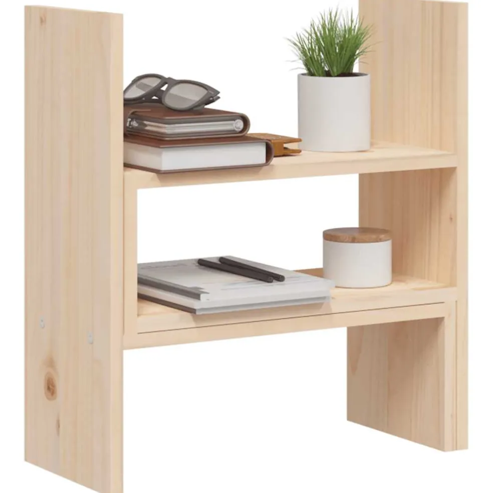 vidaXL Monitorstandaard (39-72)x17x43 cm massief grenenhout