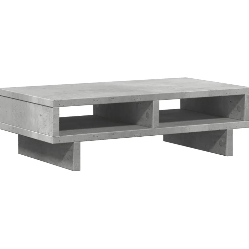 vidaXL Monitorstandaard 50x27x15 cm bewerkt hout betongrijs