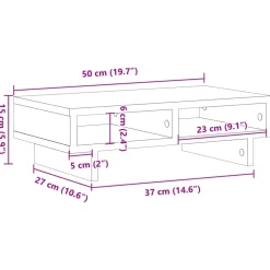 vidaXL Monitorstandaard 54x22x15 cm bewerkt hout gerookt eikenkleurig