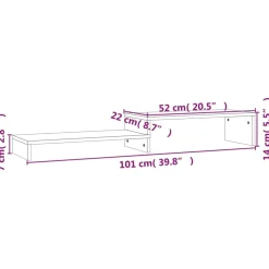 vidaXL Monitorstandaard (52-101)x22x14 cm massief grenenhout