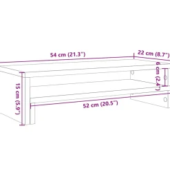 vidaXL Monitorstandaard 54x22x15 cm bewerkt hout grijs sonoma eiken