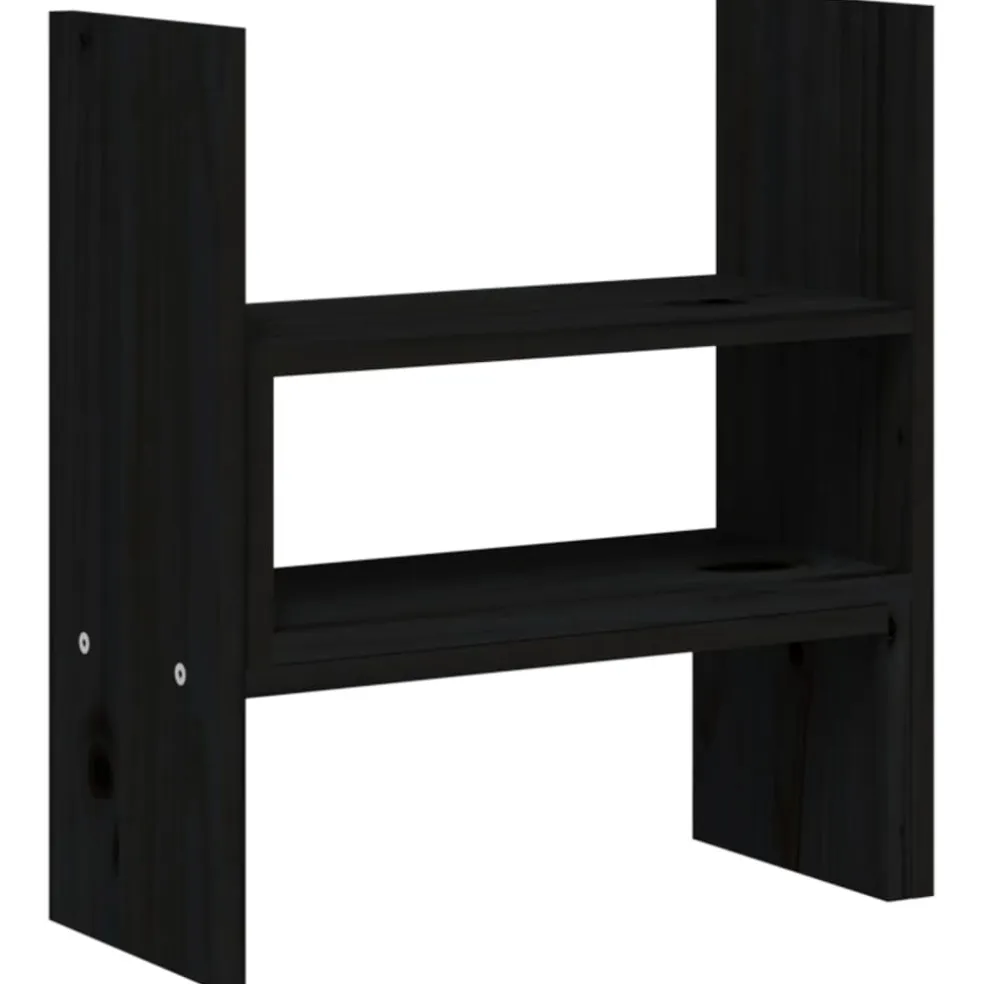 vidaXL Monitorstandaard (39-72)x17x43 cm massief grenenhout zwart
