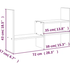 vidaXL Monitorstandaard (39-72)x17x43 cm massief grenenhout zwart