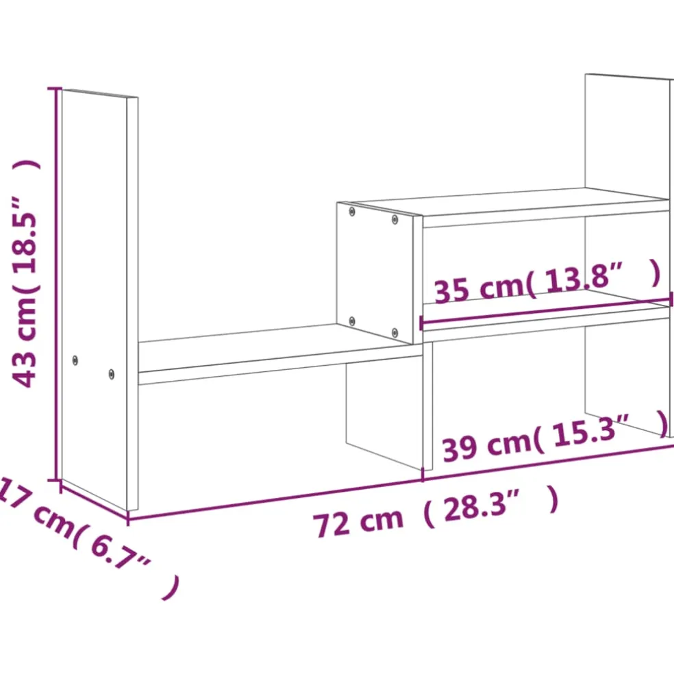 vidaXL Monitorstandaard (39-72)x17x43 cm massief grenenhout zwart
