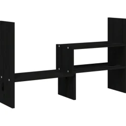 vidaXL Monitorstandaard (39-72)x17x43 cm massief grenenhout zwart