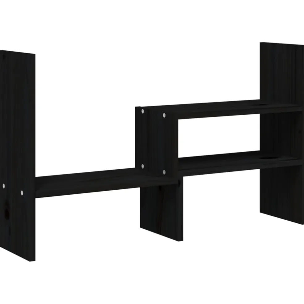 vidaXL Monitorstandaard (39-72)x17x43 cm massief grenenhout zwart
