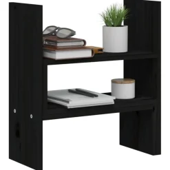 vidaXL Monitorstandaard (39-72)x17x43 cm massief grenenhout zwart