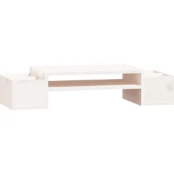 vidaXL Monitorstandaard 70x27,5x15 cm massief grenenhout wit