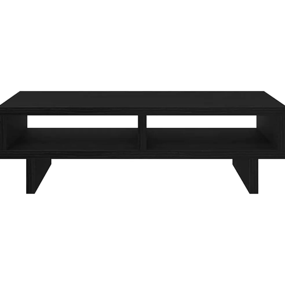 vidaXL Monitorstandaard Zwart Eiken 50x27x15 cm Bewerkt Hout
