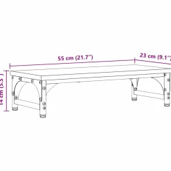 vidaXL Monitor Stand Oud hout 55 x 23 x 14 cm Bewerkt hout