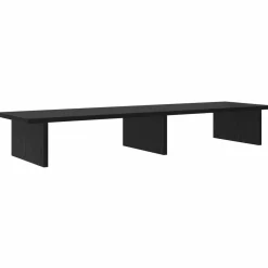 vidaXL Monitor Stand Zwart eiken 100 x 27 x 15 cm Bewerkt hout