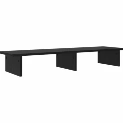 vidaXL Monitor Stand Zwart eiken 100 x 27 x 15 cm Bewerkt hout