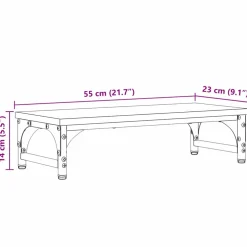 vidaXL Monitor Stand Zwart eiken 55 x 23 x 14 cm Bewerkt hout