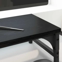 vidaXL Monitor Stand Zwart eiken 55 x 23 x 14 cm Bewerkt hout