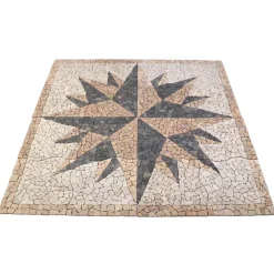 vidaXL Mosaic Tiles Wind Pattern Meerkleurig 120 x 120 cm Marmer