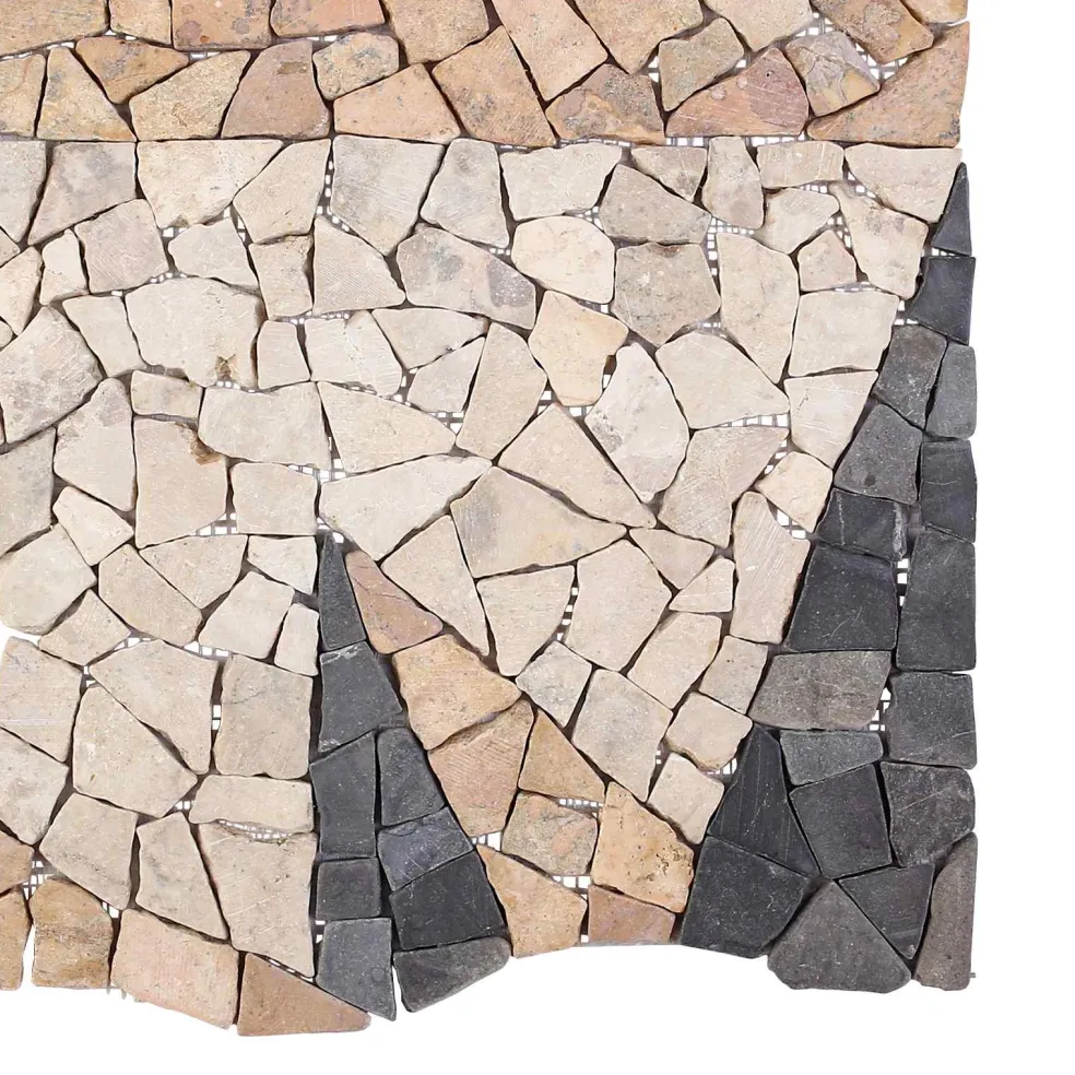 vidaXL Mosaic Tiles Wind Pattern Meerkleurig 120 x 120 cm Marmer