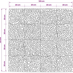 vidaXL Mosaic Tiles Wind Pattern Meerkleurig 120 x 120 cm Marmer