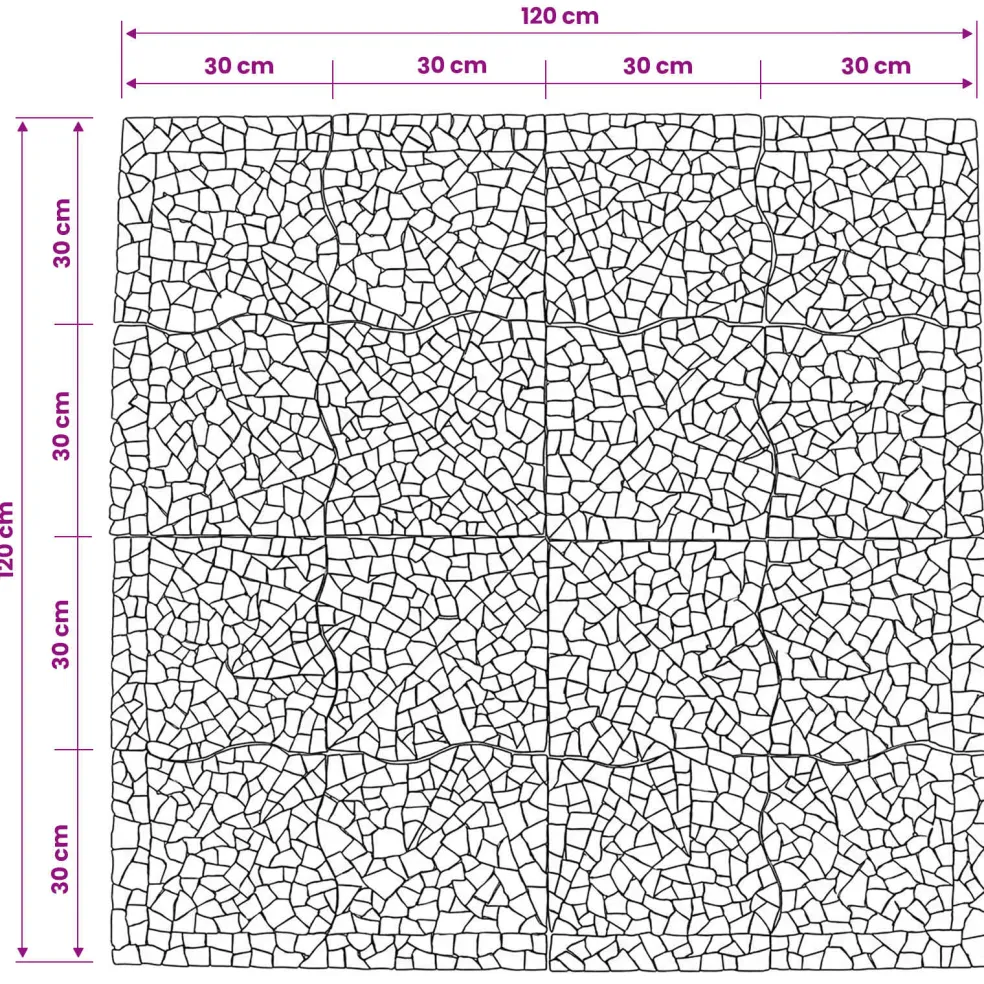 vidaXL Mosaic Tiles Wind Pattern Meerkleurig 120 x 120 cm Marmer