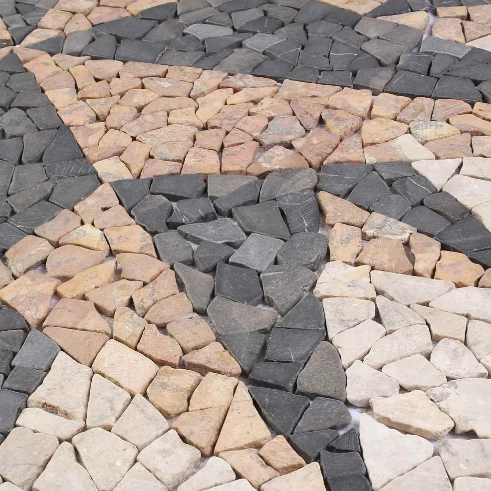 vidaXL Mosaic Tiles Wind Pattern Meerkleurig 120 x 120 cm Marmer