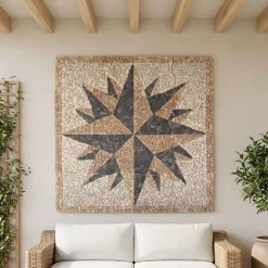 vidaXL Mosaic Tiles Wind Pattern Meerkleurig 120 x 120 cm Marmer