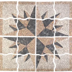 vidaXL Mosaic Tiles Wind Pattern Meerkleurig 120 x 120 cm Marmer