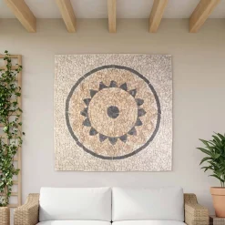 vidaXL Mosaic Tiles Zonnebloem Patroon Meerkleurig 120 x 120 cm Marmer