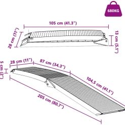 vidaXL Motorcycle Ramp 680 kg 2 st Zilver 680 kg Aluminium