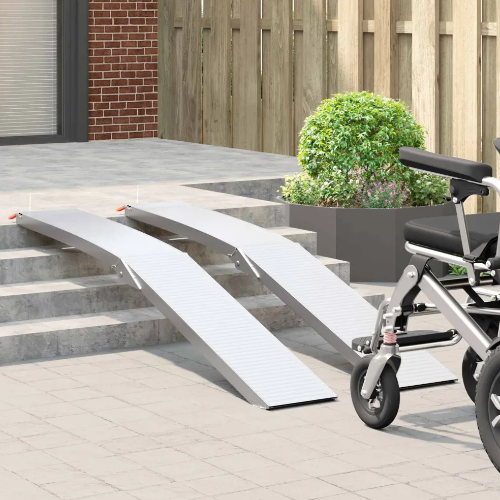 vidaXL Motorcycle Ramp 680 kg 2 st Zilver 680 kg Aluminium