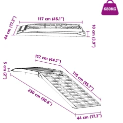 vidaXL Motorcycle Ramp 680 kg Zilver 680 kg Aluminium