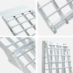 vidaXL Motorcycle Ramp 680 kg Zilver 680 kg Aluminium