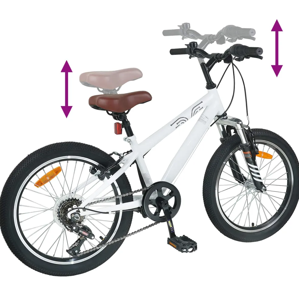vidaXL Mountainbike 20 Inch 6-Snelheid voor 5-8 jaar oud Wit