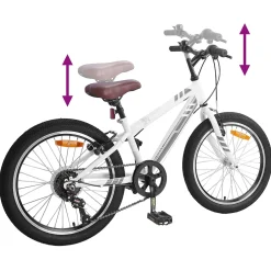 vidaXL Mountainbike 20 Inch 6-Snelheid voor 5-8 jaar oud Wit