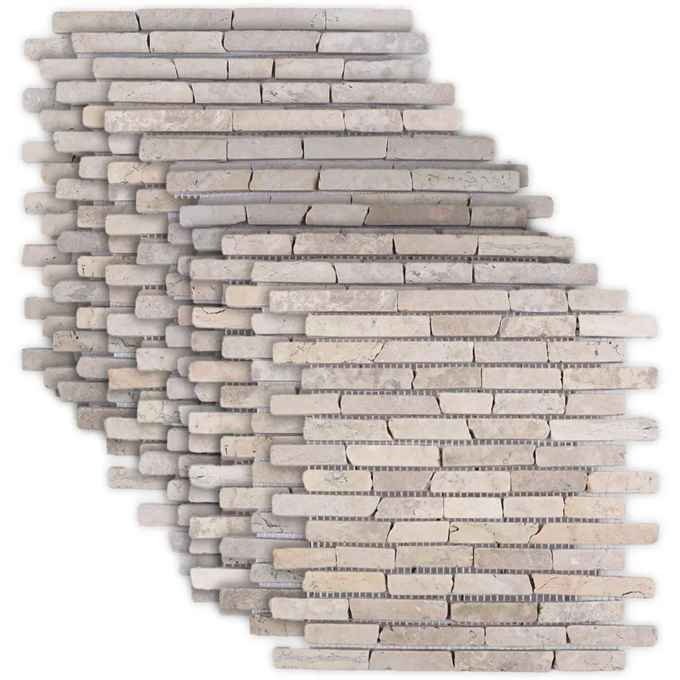 vidaXL Mozaïek Tegels Crèmekleurig 30 x 30 cm Marmer