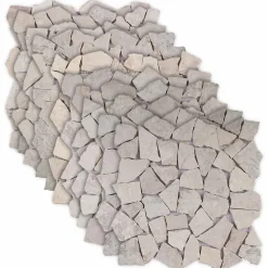 vidaXL Mozaïek Tegels Crèmekleurig 30 x 30 cm Marmer