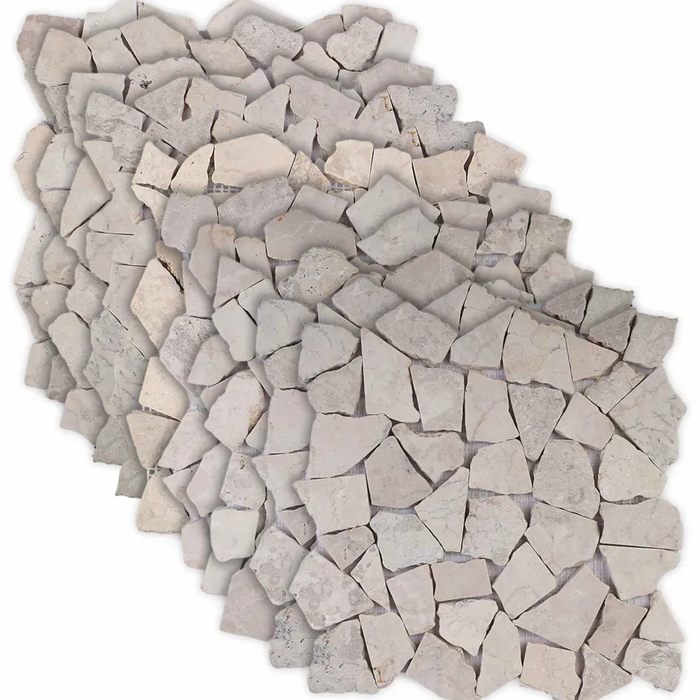 vidaXL Mozaïek Tegels Crèmekleurig 30 x 30 cm Marmer