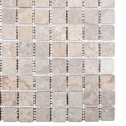 vidaXL Mozaïek Tegels Crèmekleurig 30 x 30 cm Marmer