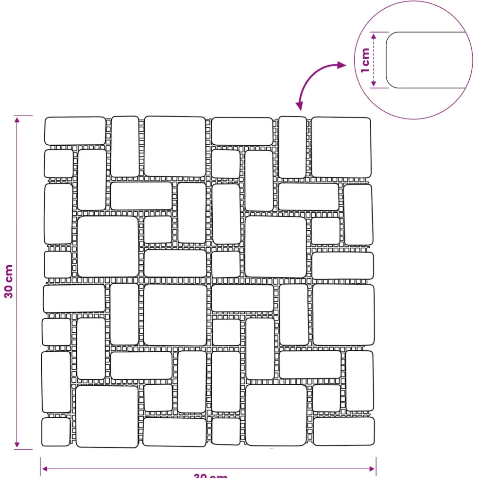 vidaXL Mozaïek Tegels Grijs 30 x 30 cm Marmer