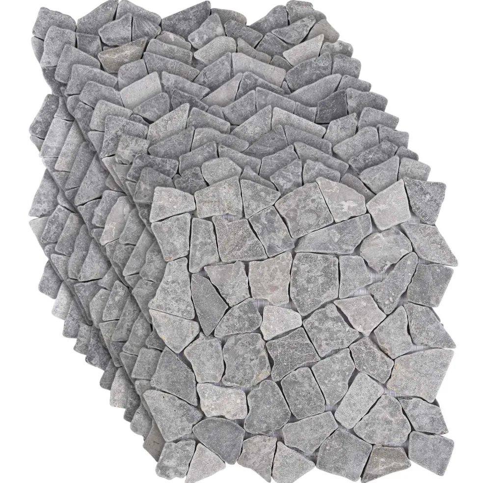 vidaXL Mozaïek Tegels Lichtgrijs 30 x 30 cm Marmer