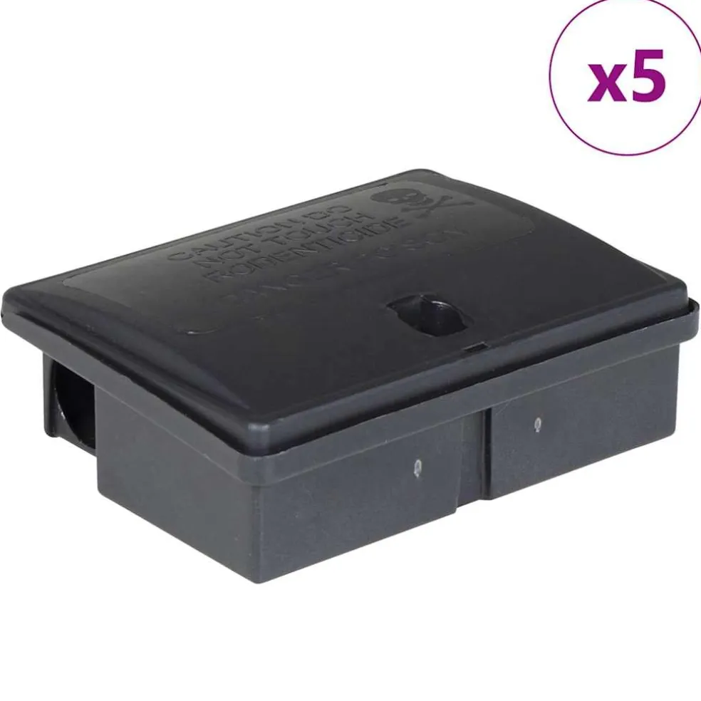 vidaXL Muizenvallen 5 st 13x10x4 cm zwart