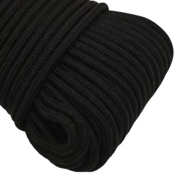 vidaXL Multifunctioneel gebruikstouw 5 mm 100 m Zwart Polyester